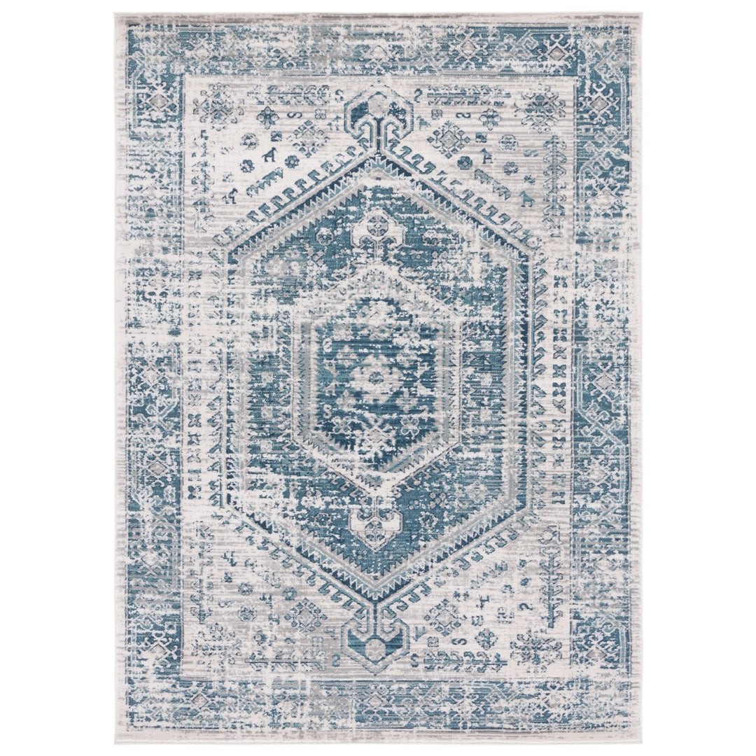 SAFAVIEH Madison Collection MAD864M Blue / Ivory Rug Image 2