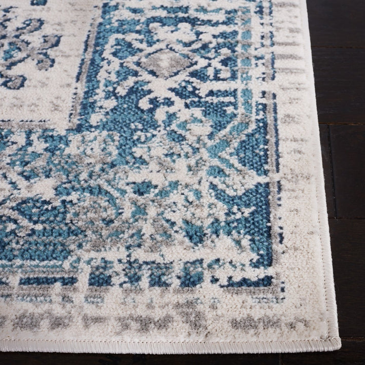 SAFAVIEH Madison Collection MAD864M Blue / Ivory Rug Image 3