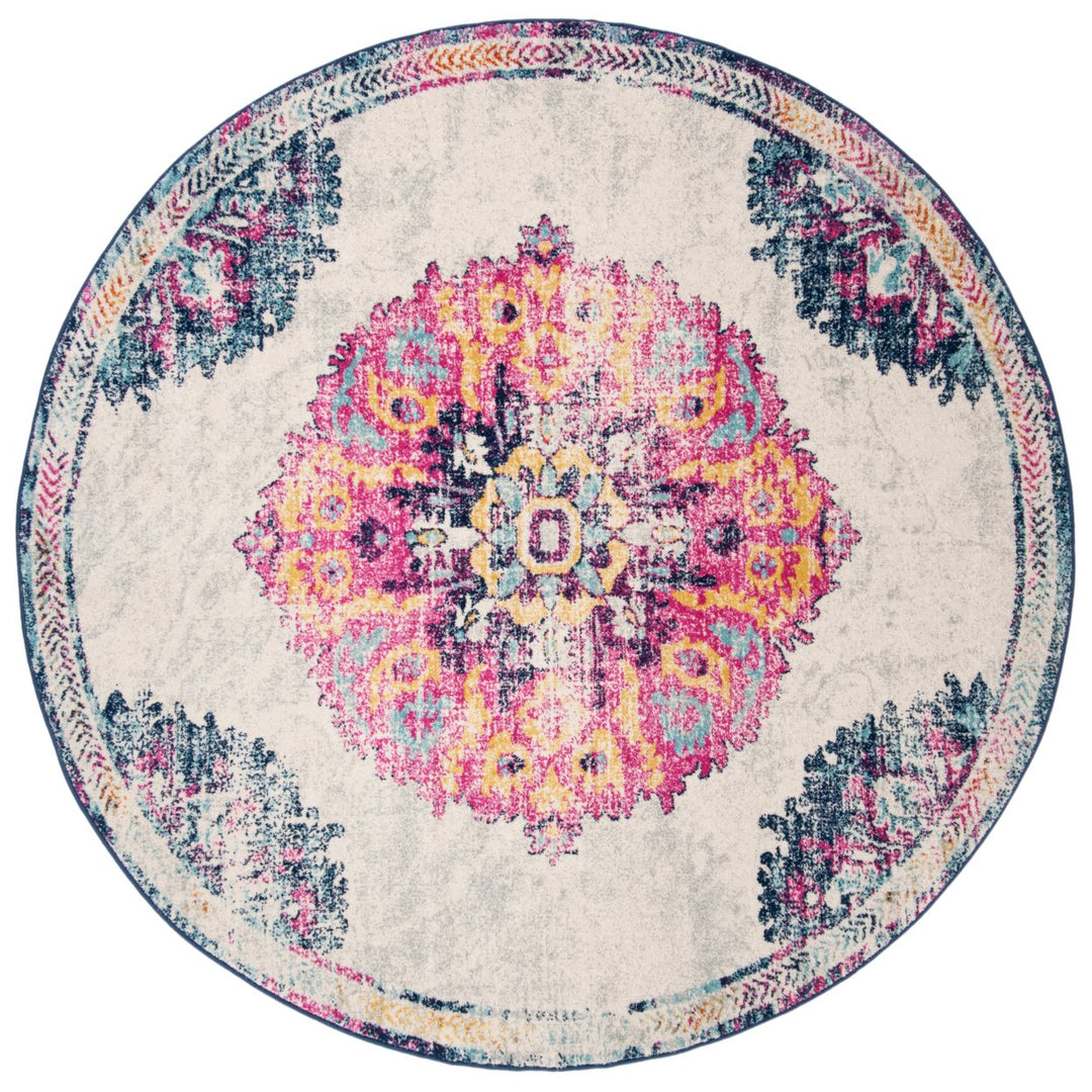 SAFAVIEH Madison Collection MAD913A Ivory / Fuchsia Rug Image 4