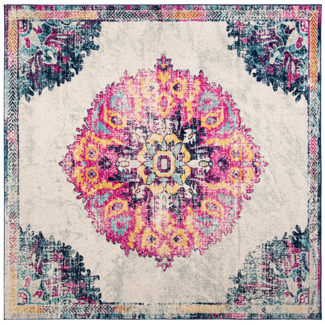 SAFAVIEH Madison Collection MAD913A Ivory / Fuchsia Rug Image 6