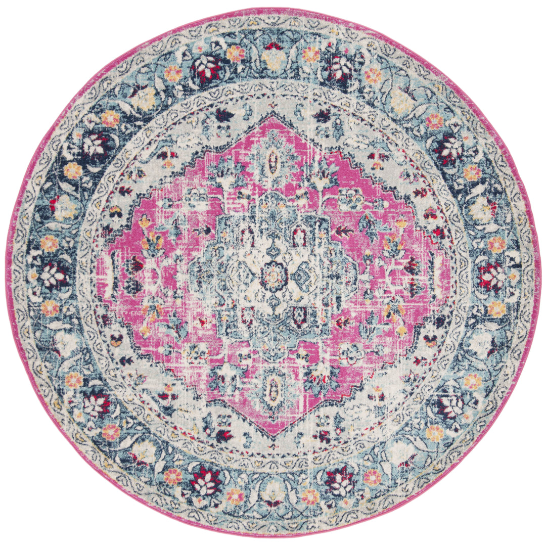 SAFAVIEH Madison Collection MAD930R Fuchsia / Aqua Rug Image 4