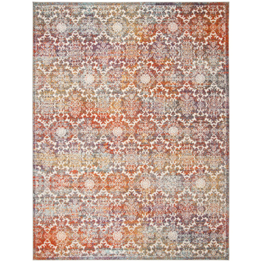 SAFAVIEH Madison Collection MAD945R Light Grey / Rust Rug Image 1