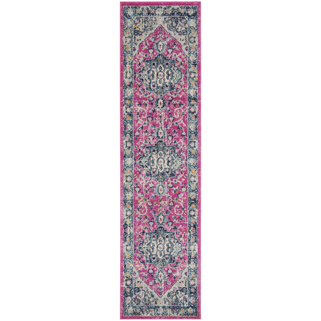 SAFAVIEH Madison Collection MAD930R Fuchsia / Aqua Rug Image 5