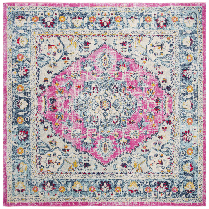 SAFAVIEH Madison Collection MAD930R Fuchsia / Aqua Rug Image 6