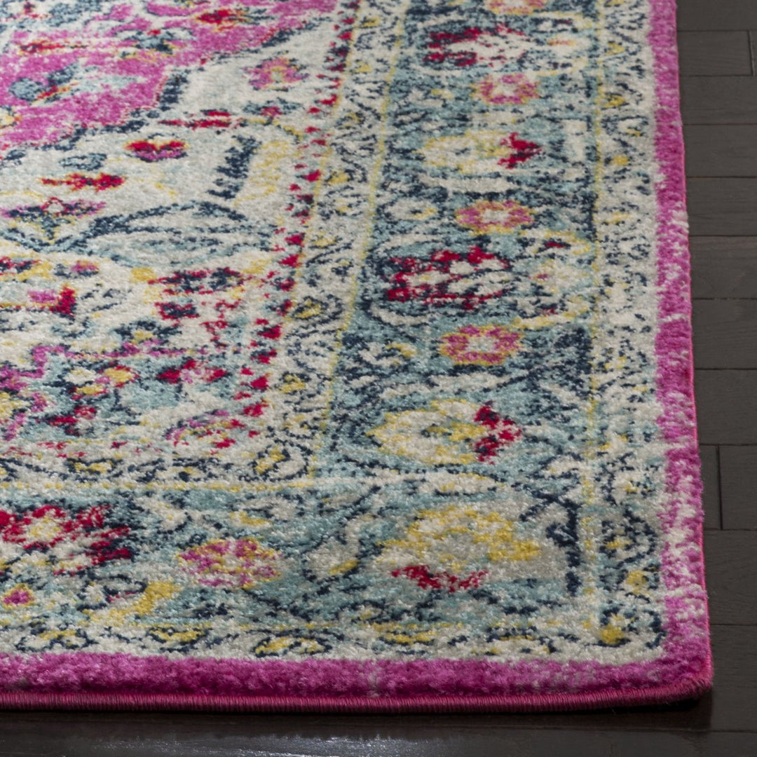 SAFAVIEH Madison Collection MAD930R Fuchsia / Aqua Rug Image 7