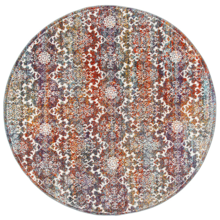 SAFAVIEH Madison Collection MAD945R Light Grey / Rust Rug Image 3