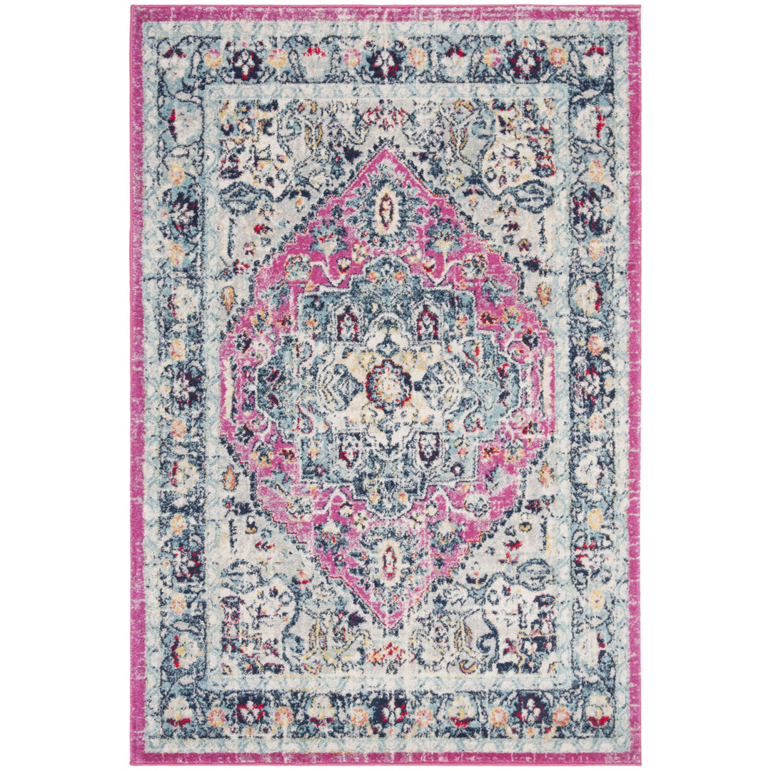 SAFAVIEH Madison Collection MAD930R Fuchsia / Aqua Rug Image 8