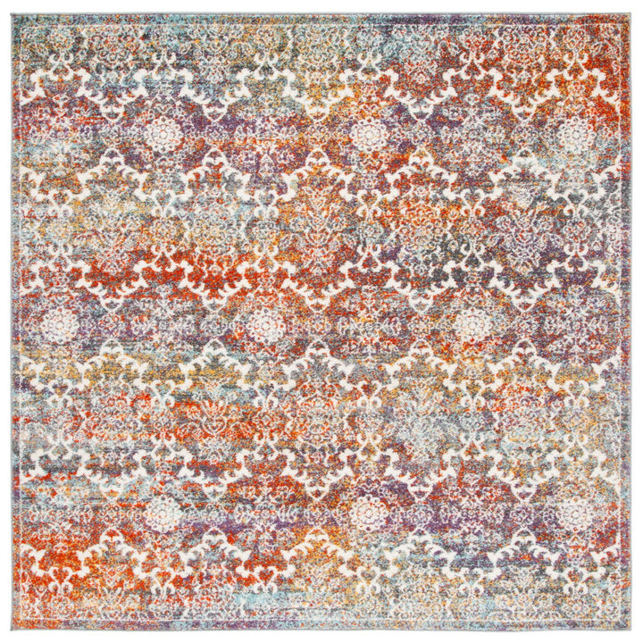 SAFAVIEH Madison Collection MAD945R Light Grey / Rust Rug Image 5