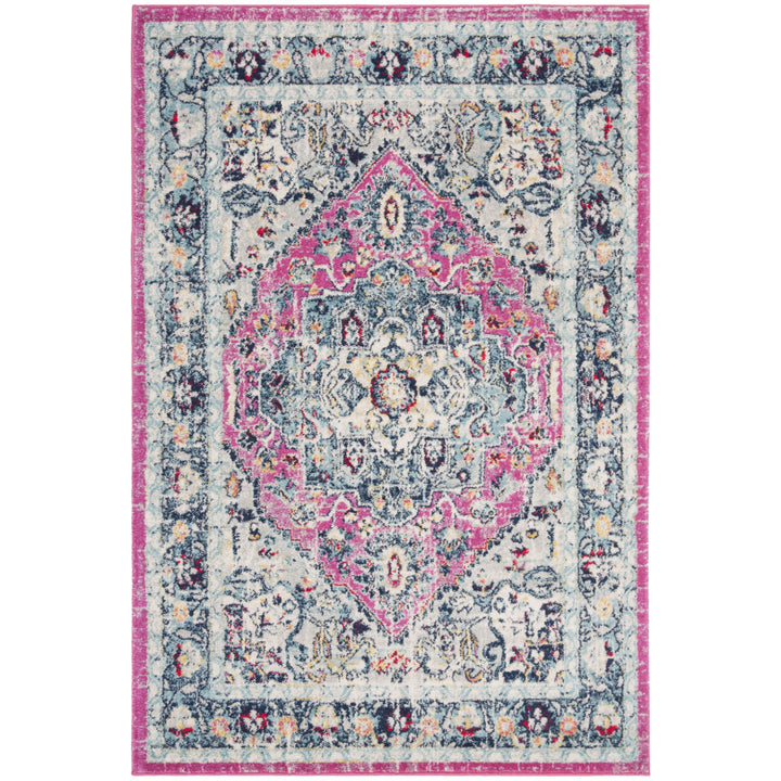 SAFAVIEH Madison Collection MAD930R Fuchsia / Aqua Rug Image 11