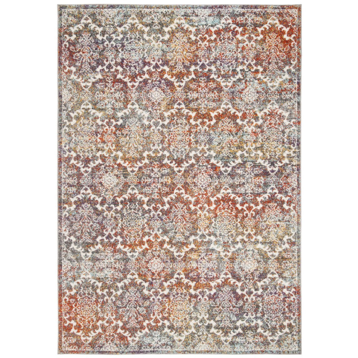 SAFAVIEH Madison Collection MAD945R Light Grey / Rust Rug Image 7