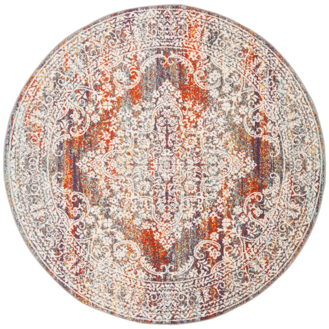 SAFAVIEH Madison Collection MAD947R Light Grey / Rust Rug Image 3