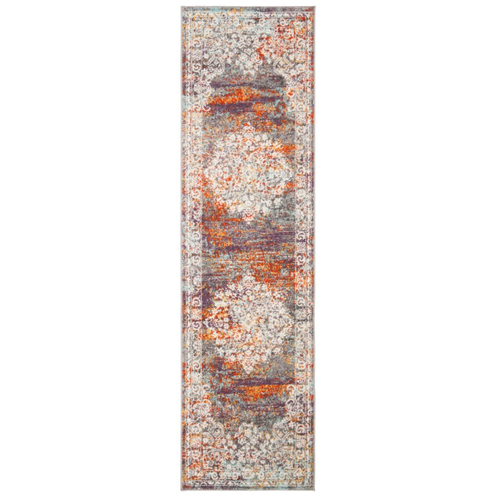 SAFAVIEH Madison Collection MAD947R Light Grey / Rust Rug Image 4