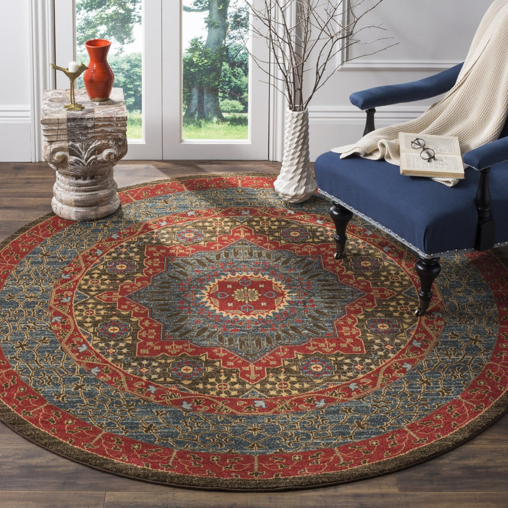 SAFAVIEH Mahal Collection MAH620C Navy / Red Rug Image 2