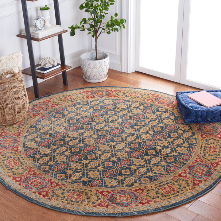 SAFAVIEH Mahal Collection MAH623K Light Blue / Red Rug Image 2