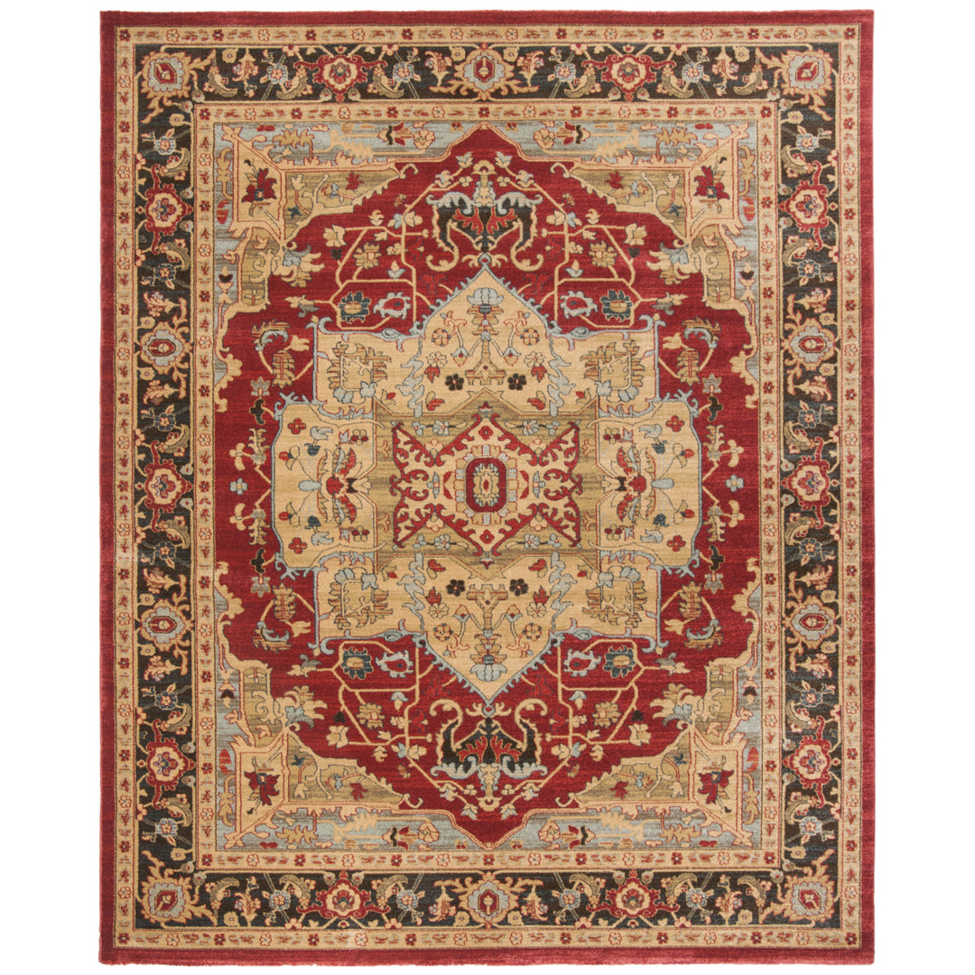 SAFAVIEH Mahal Collection MAH625B Natural / Navy Rug Image 1