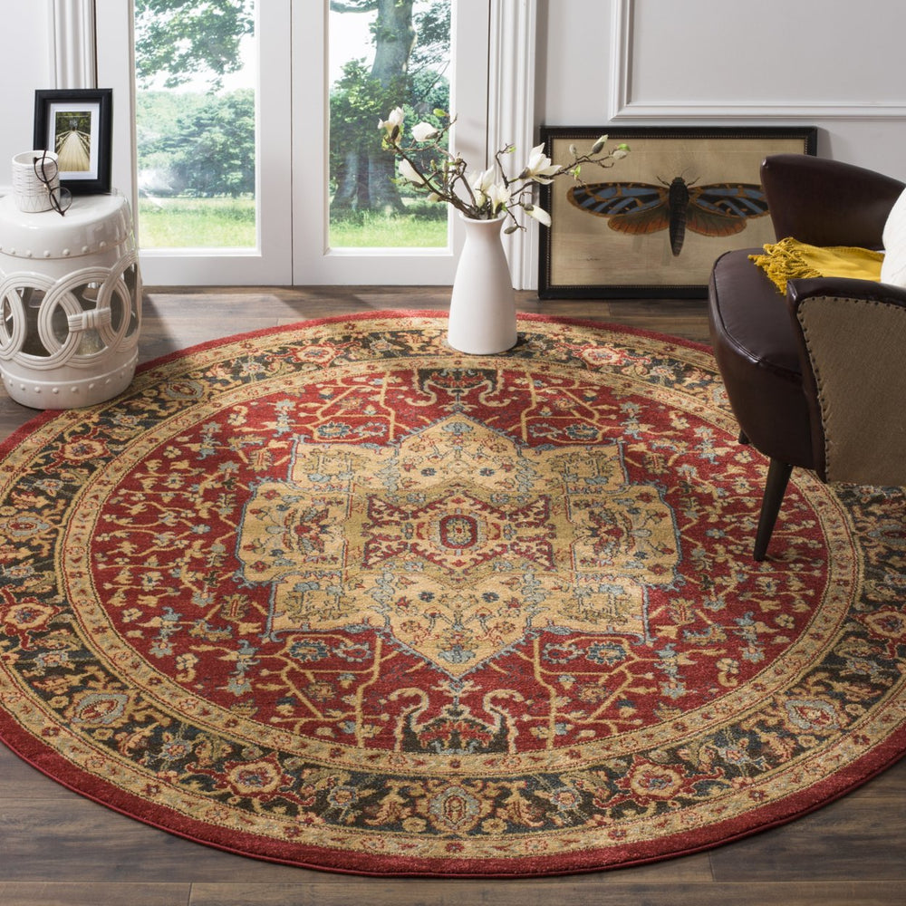 SAFAVIEH Mahal Collection MAH625B Natural / Navy Rug Image 2