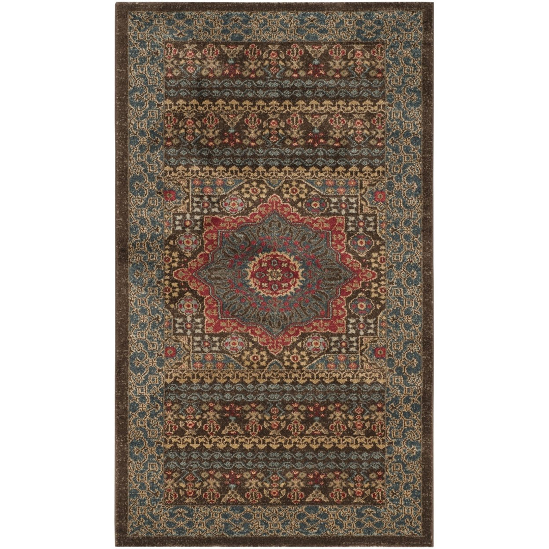 SAFAVIEH Mahal Collection MAH620C Navy / Red Rug Image 1