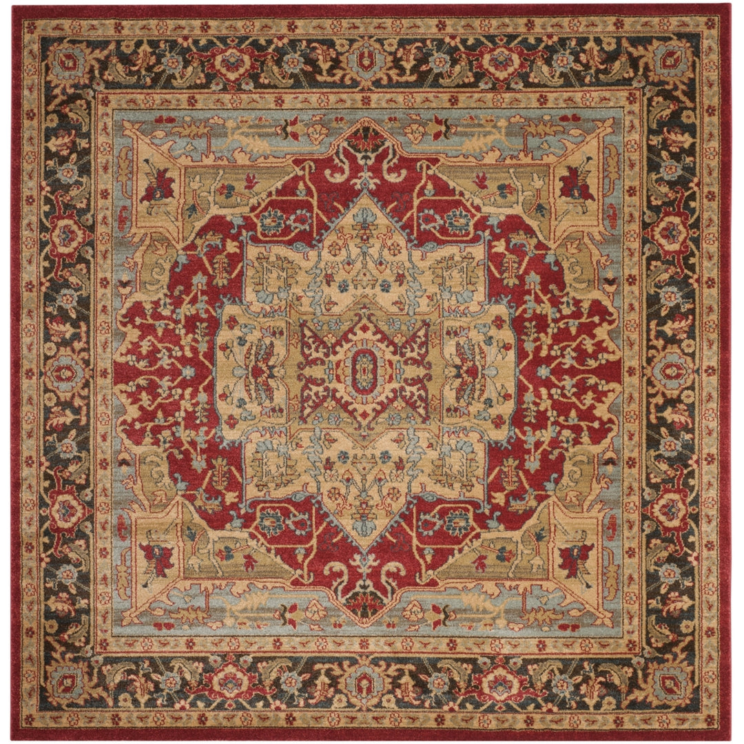 SAFAVIEH Mahal Collection MAH625B Natural / Navy Rug Image 6