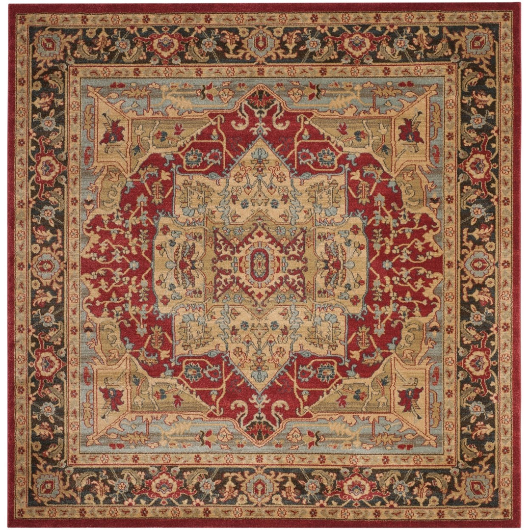 SAFAVIEH Mahal Collection MAH625B Natural / Navy Rug Image 1