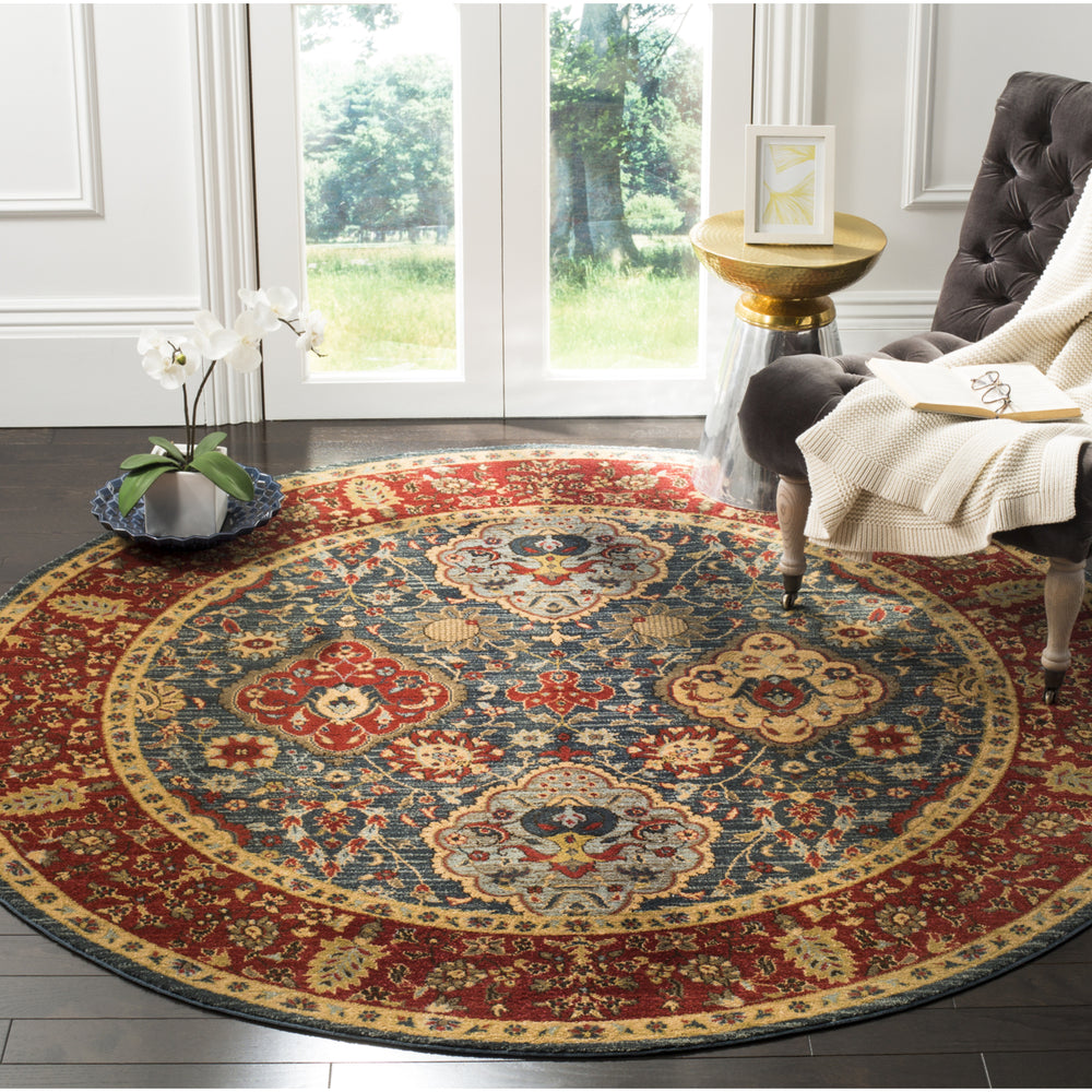 SAFAVIEH Mahal Collection MAH655C Navy / Red Rug Image 2