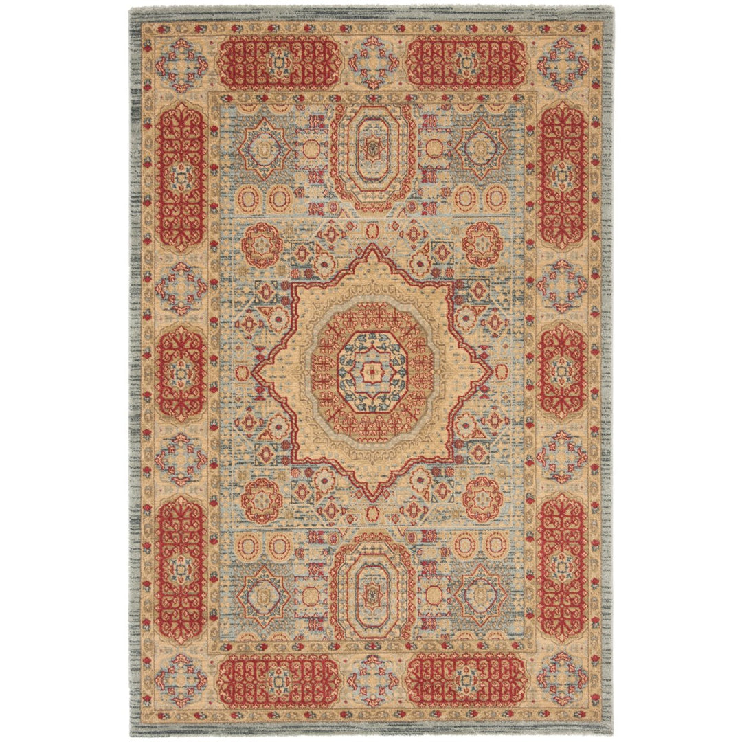 SAFAVIEH Mahal Collection MAH622C Navy / Red Rug Image 8