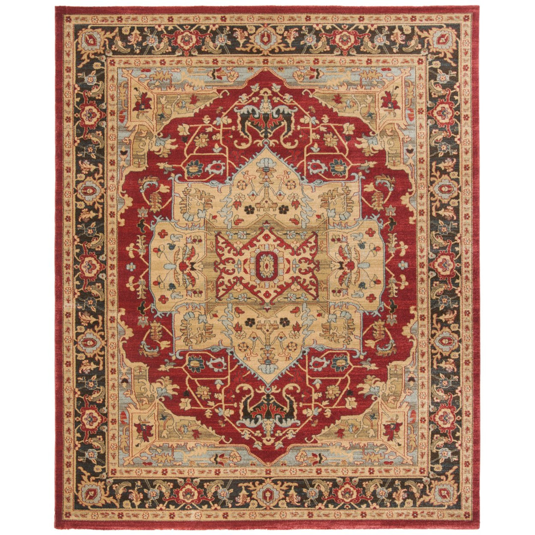 SAFAVIEH Mahal Collection MAH625B Natural / Navy Rug Image 8