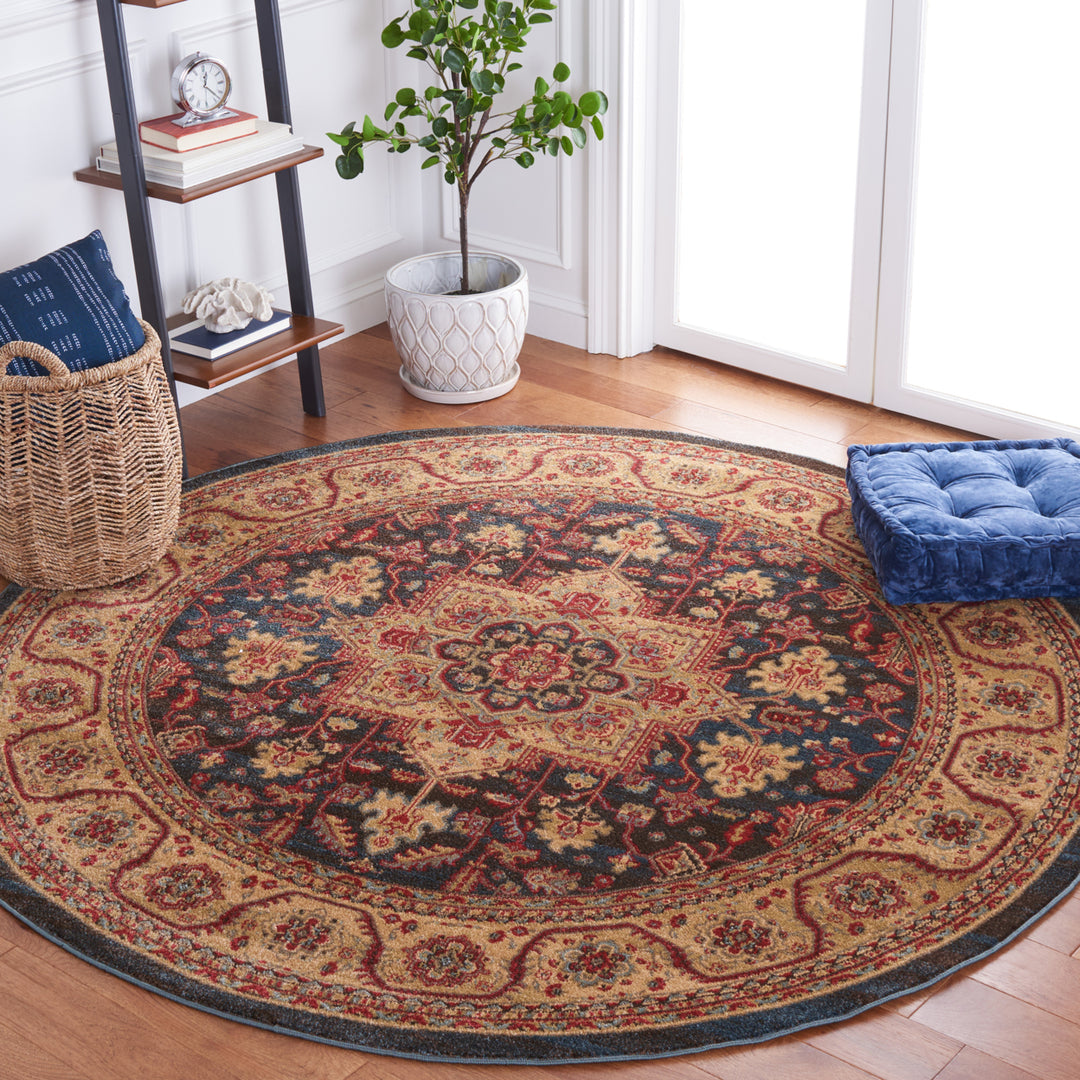 SAFAVIEH Mahal Collection MAH656E Navy / Natural Rug Image 2