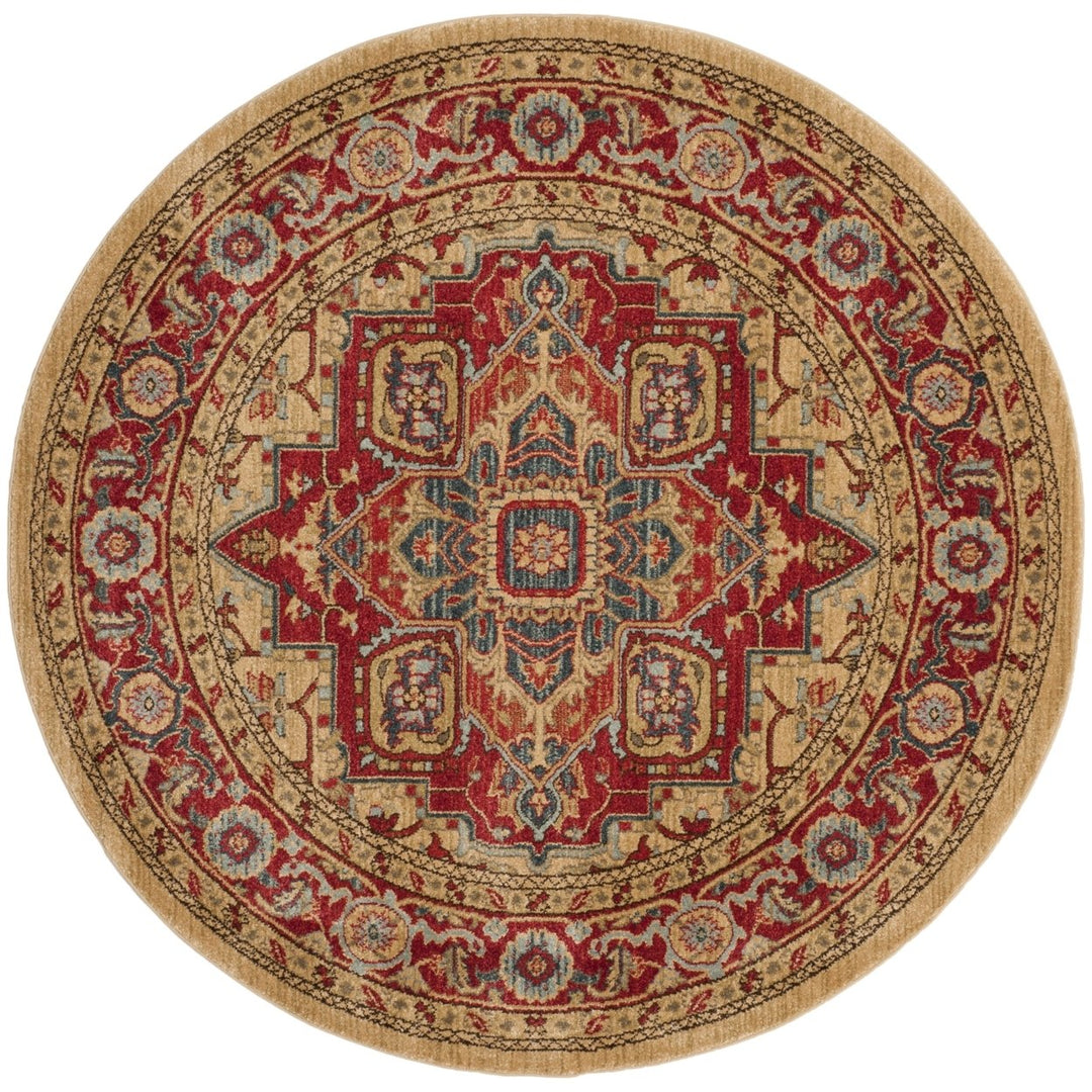 SAFAVIEH Mahal Collection MAH698A Red / Natural Rug Image 1