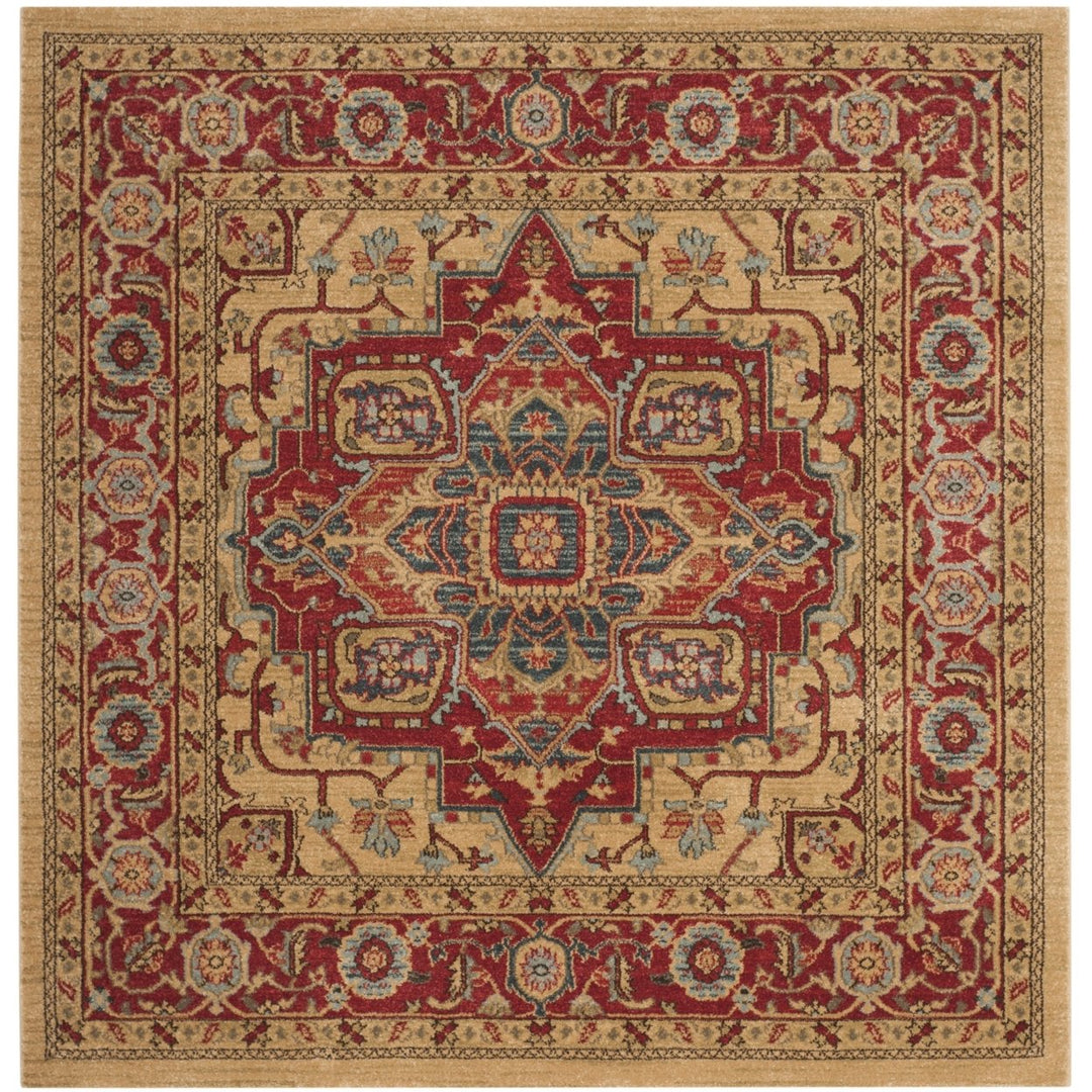 SAFAVIEH Mahal Collection MAH698A Red / Natural Rug Image 1