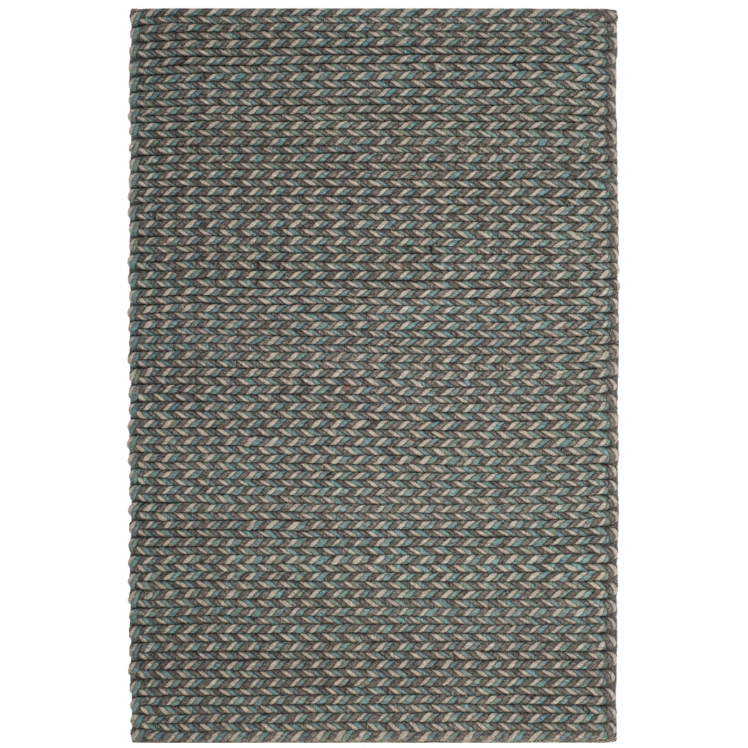 SAFAVIEH Manhattan MAN258C Handmade Turquoise / Grey Rug Image 1