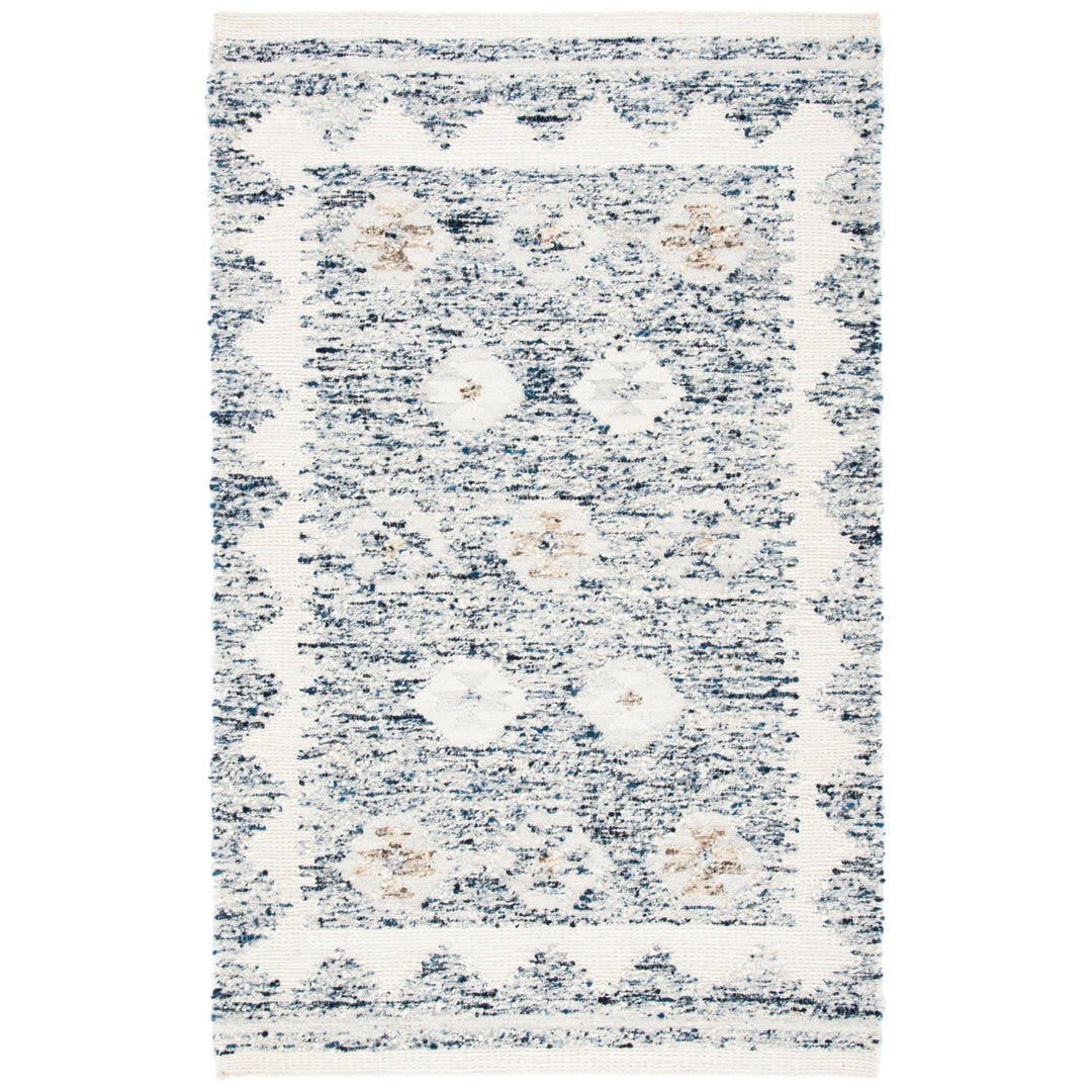 SAFAVIEH Manhattan MAN351A Handwoven Ivory / Blue Rug Image 1