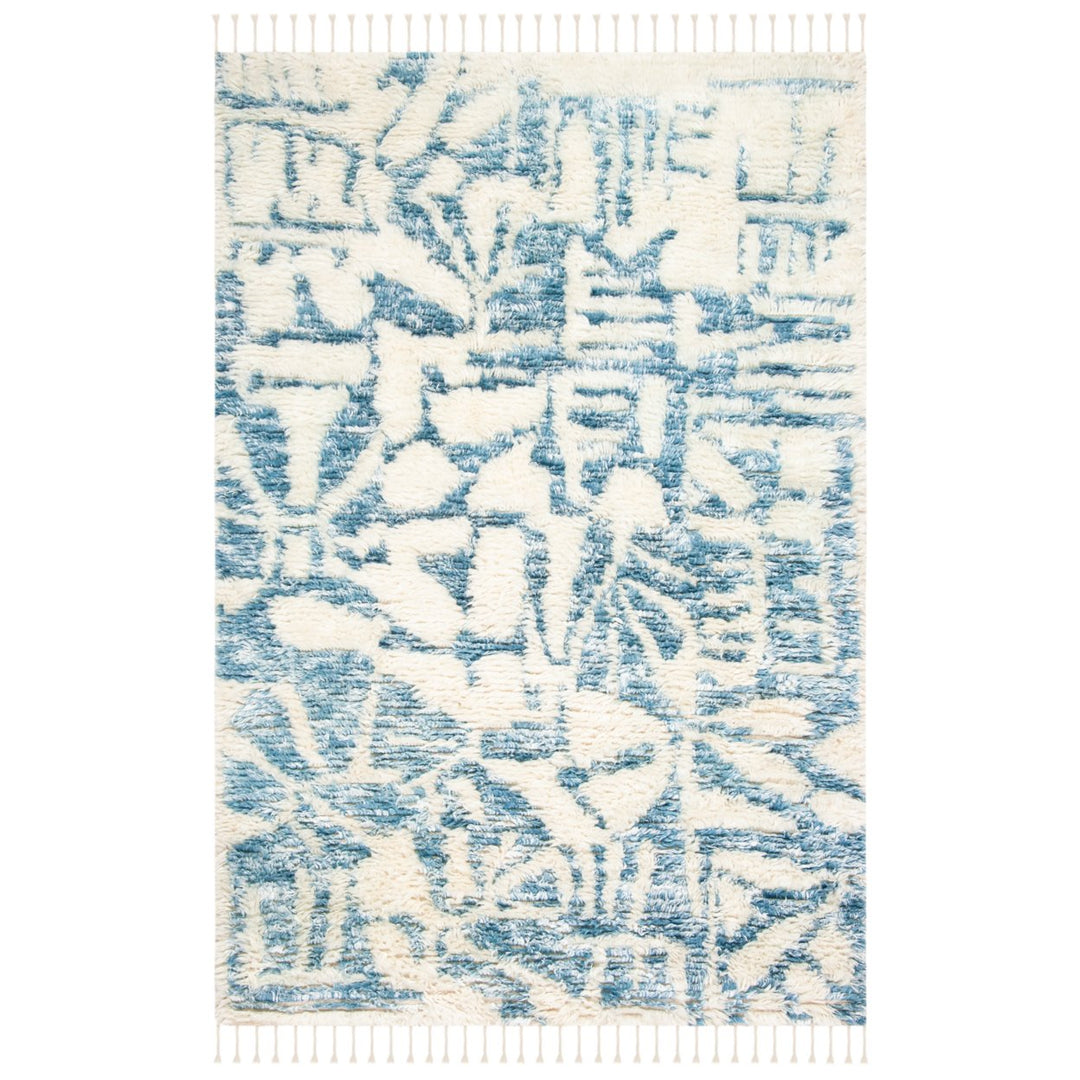 SAFAVIEH Manhattan MAN462M Hand-knotted Ivory / Blue Rug Image 1