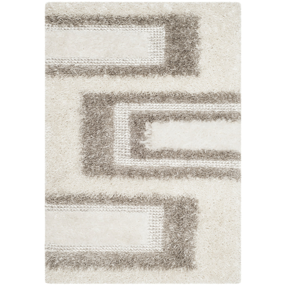 SAFAVIEH Manhattan MAN522A Handmade White / Grey Rug Image 2