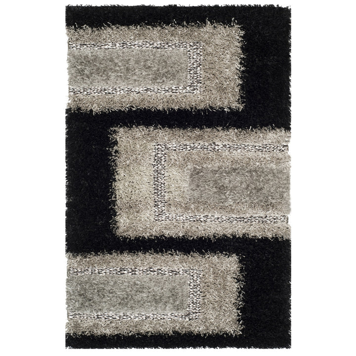 SAFAVIEH Manhattan MAN522B Handmade Black / Grey Rug Image 2