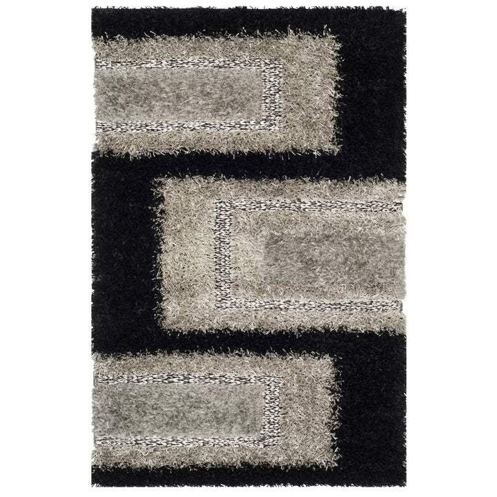 SAFAVIEH Manhattan MAN522B Handmade Black / Grey Rug Image 1