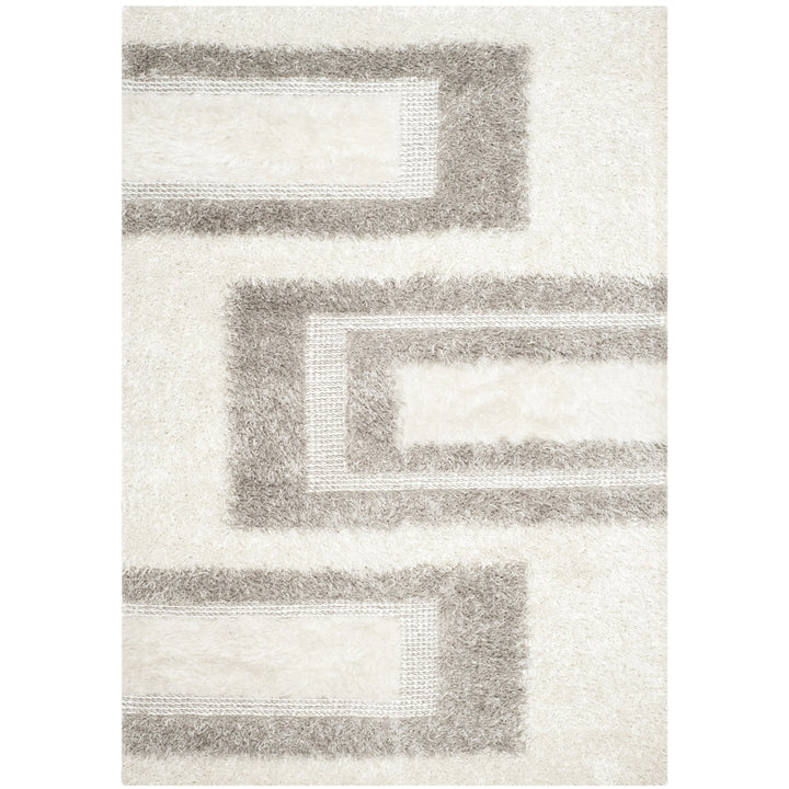 SAFAVIEH Manhattan MAN522A Handmade White / Grey Rug Image 4