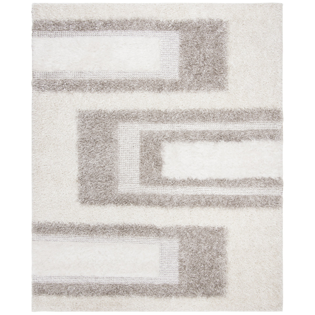 SAFAVIEH Manhattan MAN522A Handmade White / Grey Rug Image 5