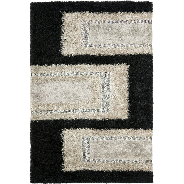 SAFAVIEH Manhattan MAN522B Handmade Black / Grey Rug Image 4