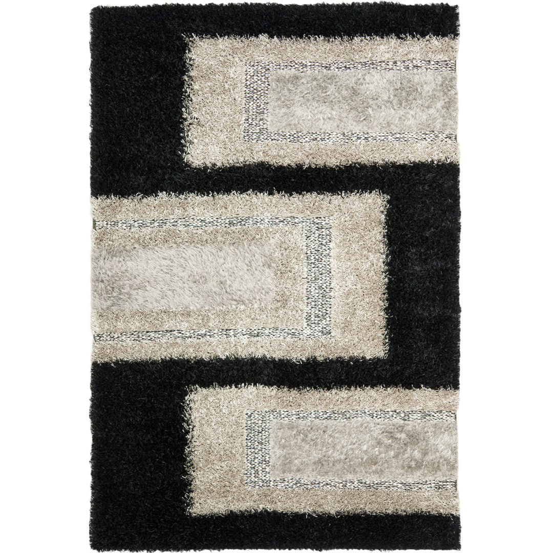 SAFAVIEH Manhattan MAN522B Handmade Black / Grey Rug Image 5