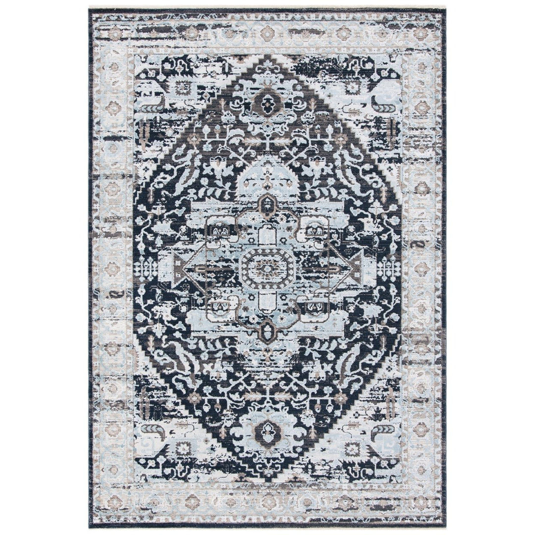 SAFAVIEH Mayflower Collection MAY215M Blue / Ivory Rug Image 1