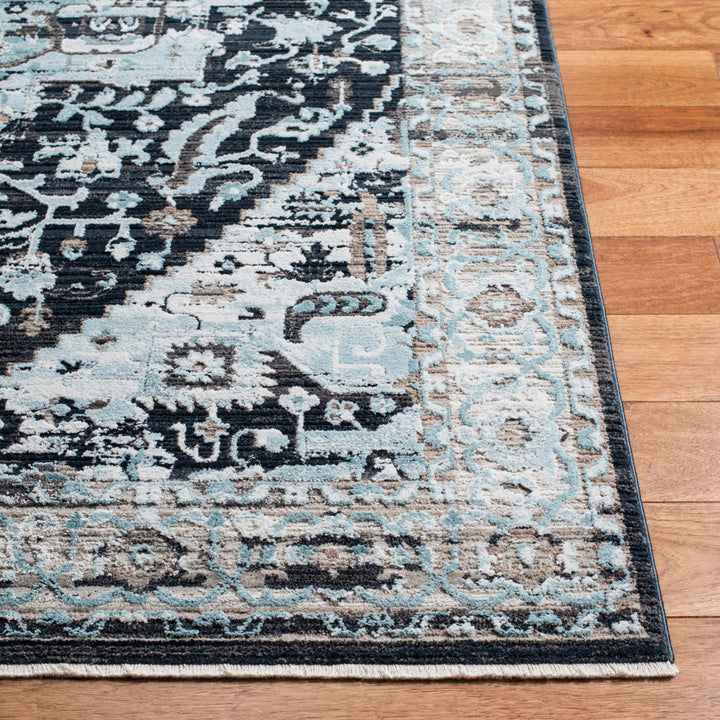 SAFAVIEH Mayflower Collection MAY215M Blue / Ivory Rug Image 3