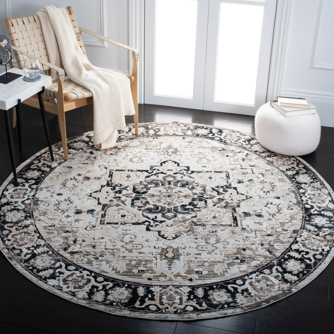 SAFAVIEH Mayflower Collection MAY293B Beige / Grey Rug Image 2