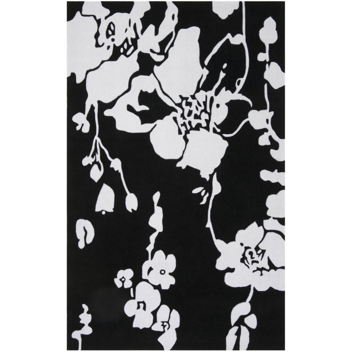 SAFAVIEH Modern Art MDA621B Handmade Black / Ivory Rug Image 1