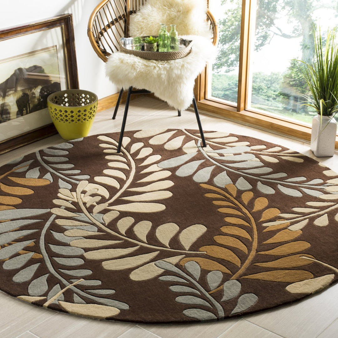 SAFAVIEH Modern Art MDA625A Handmade Brown / Multi Rug Image 2