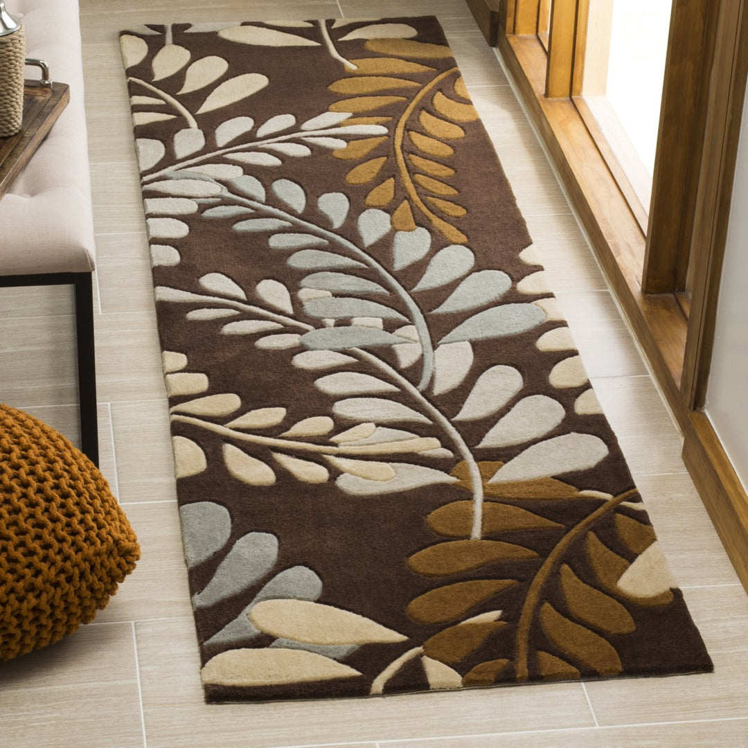 SAFAVIEH Modern Art MDA625A Handmade Brown / Multi Rug Image 3