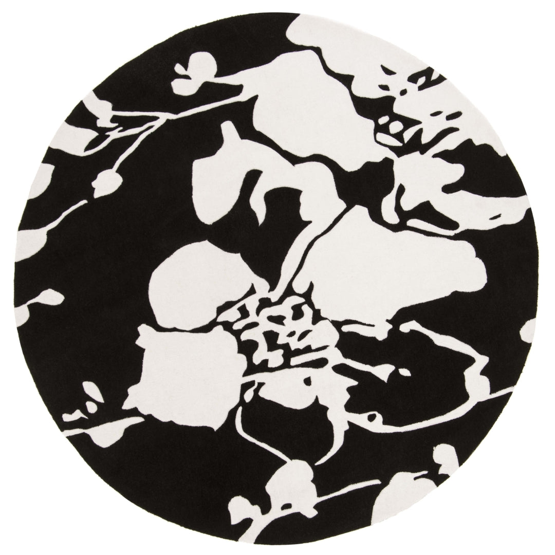 SAFAVIEH Modern Art MDA621B Handmade Black / Ivory Rug Image 4