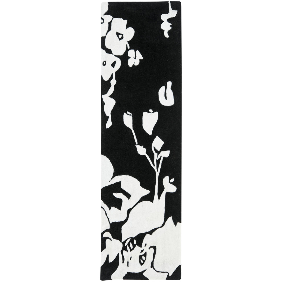 SAFAVIEH Modern Art MDA621B Handmade Black / Ivory Rug Image 5