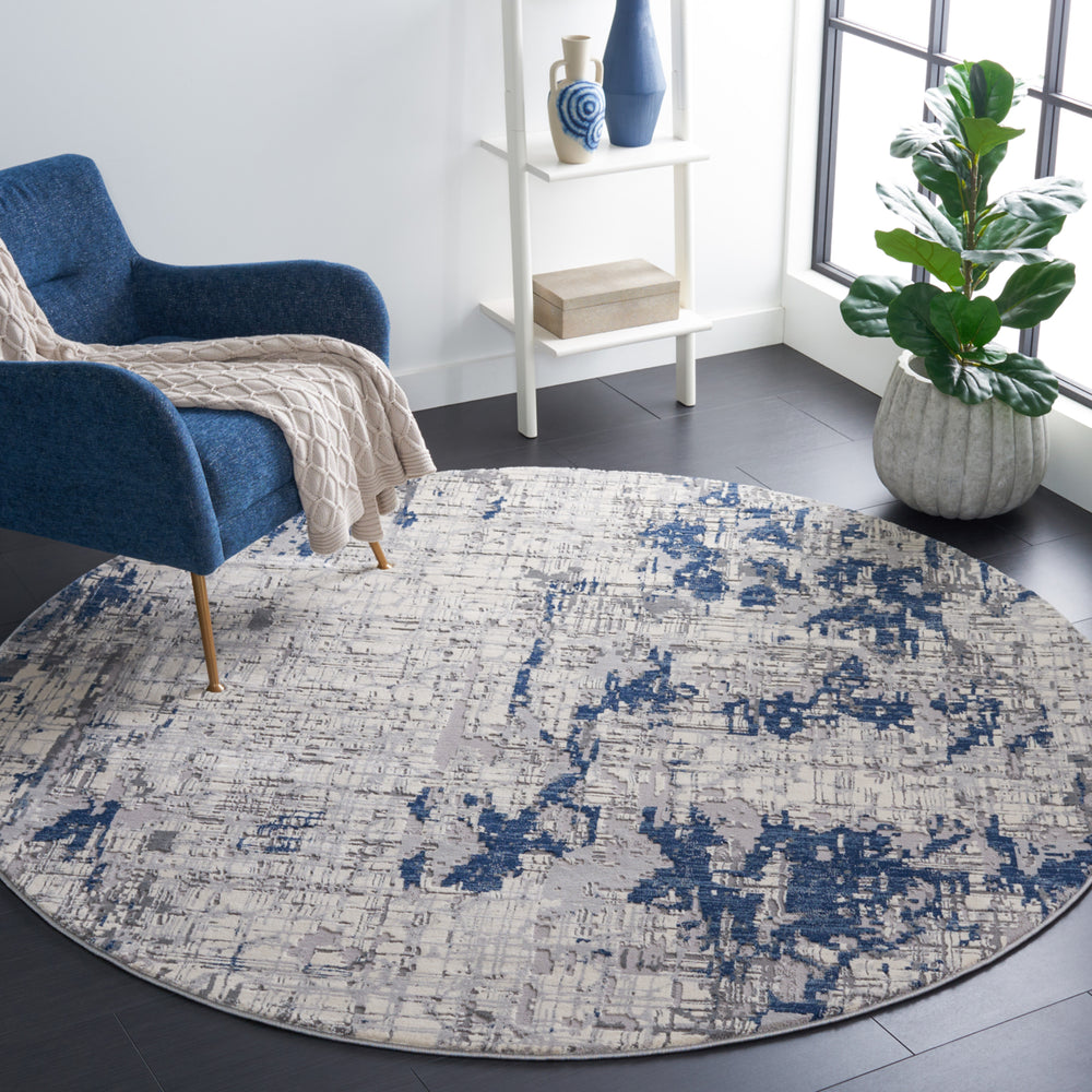 SAFAVIEH Meadow Collection MDW178A Ivory Grey / Blue Rug Image 2