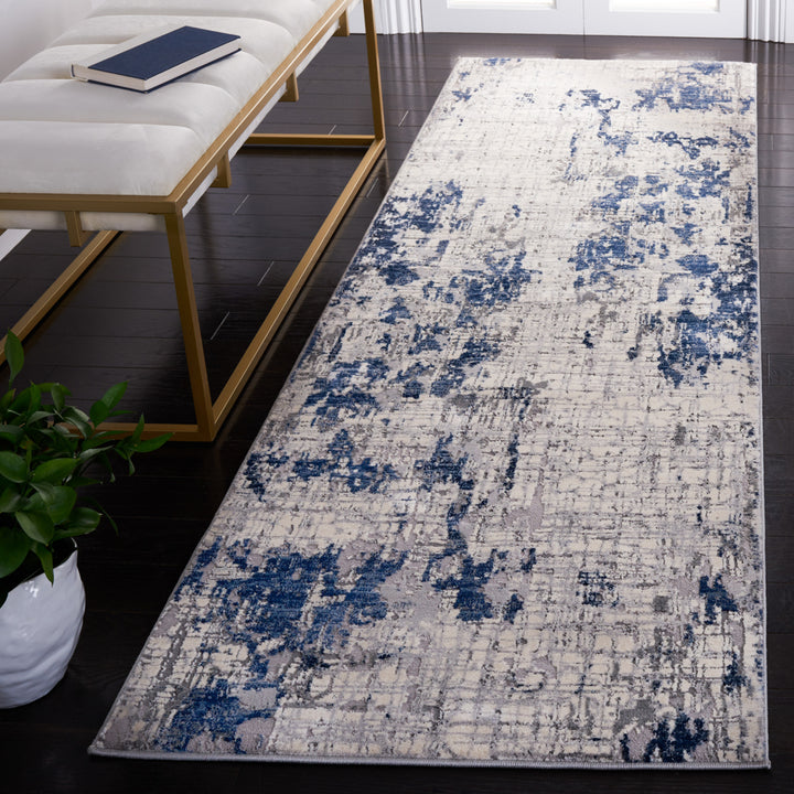 SAFAVIEH Meadow Collection MDW178A Ivory Grey / Blue Rug Image 3