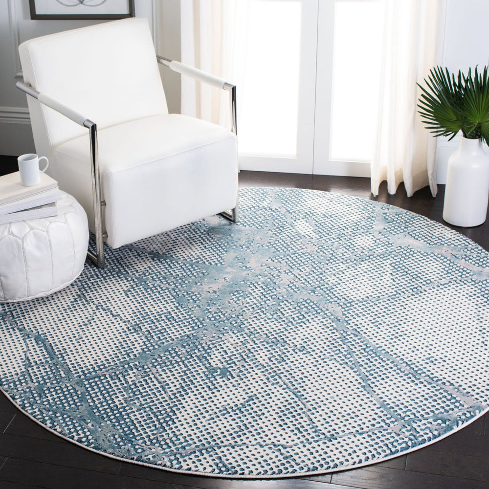 SAFAVIEH Meadow Collection MDW180K Turquoise / Ivory Rug Image 2